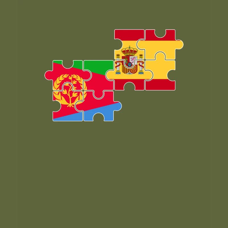 Érythrée Espagne Drapeau Espagnol Érythréen