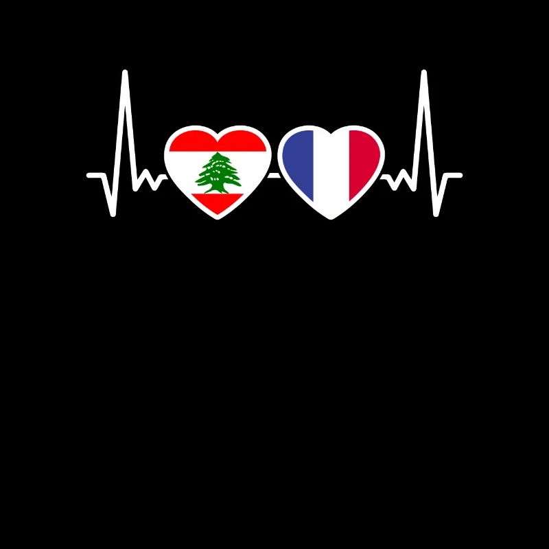 Libanon Frankreich Herzschlag Flagge Libanese