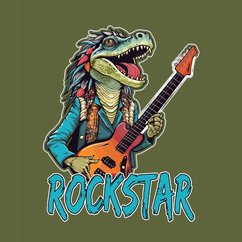 Reptil-Musiker mit E-Gitarre