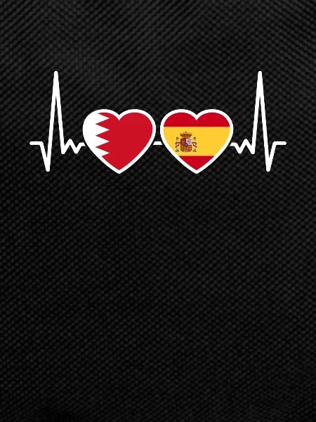 Bahrain Spain Heartbeat Flag Bahraini