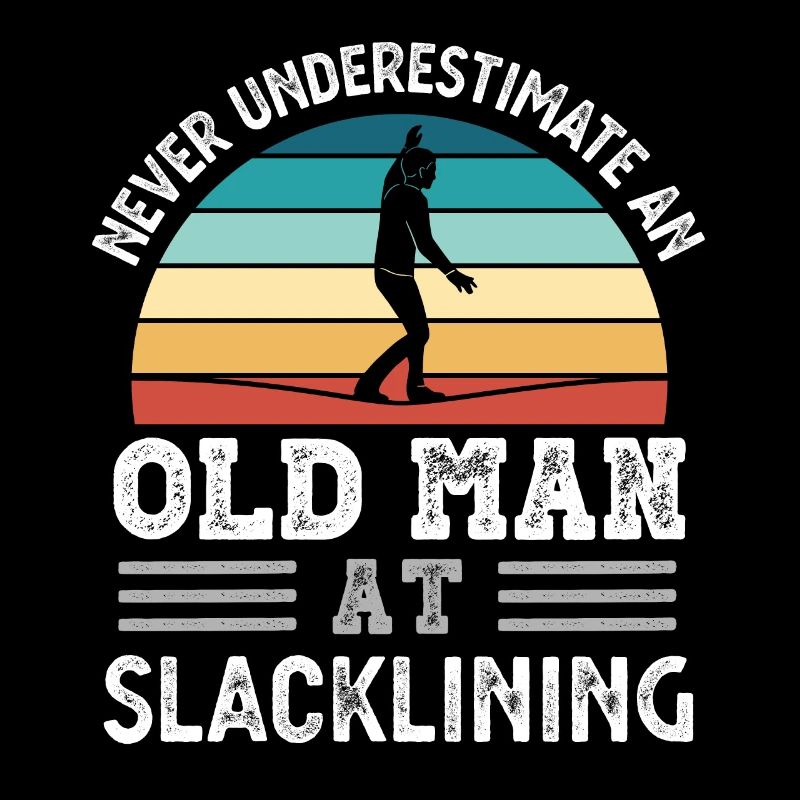 Old Man at Slacklining Fathers Day Drôle de cadeau