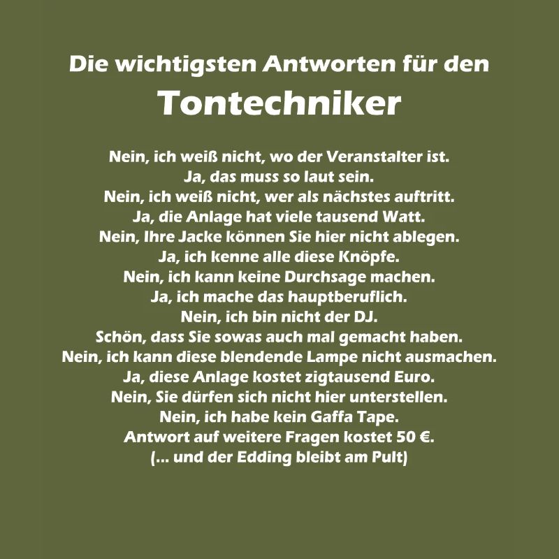 Tontechniker Sound Techniker Toningenieur Konzert