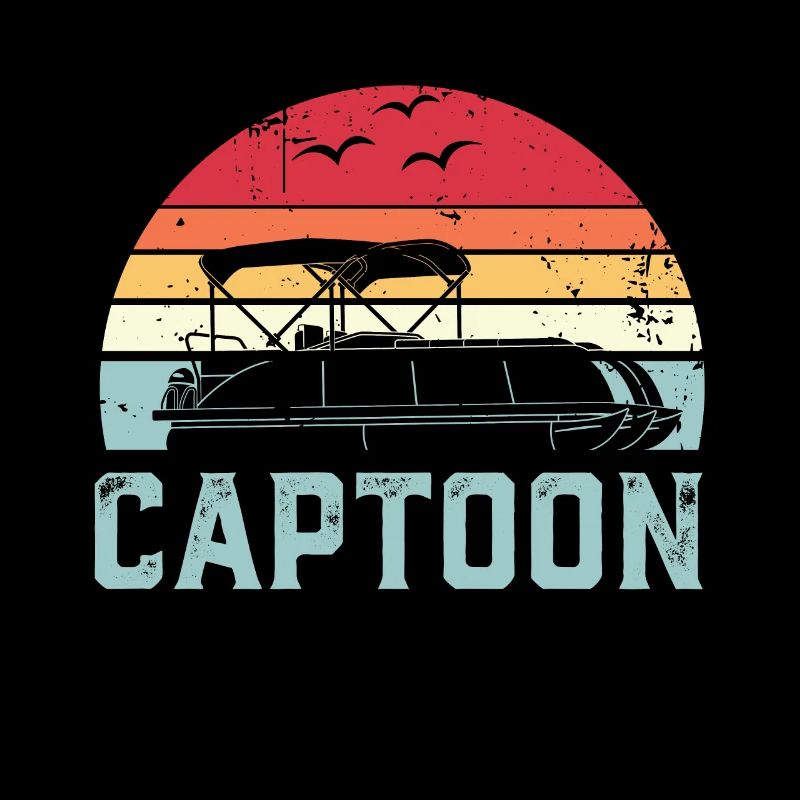 Captoon Sunset Pontoon Capitaine Bateau Bateau Cadeau
