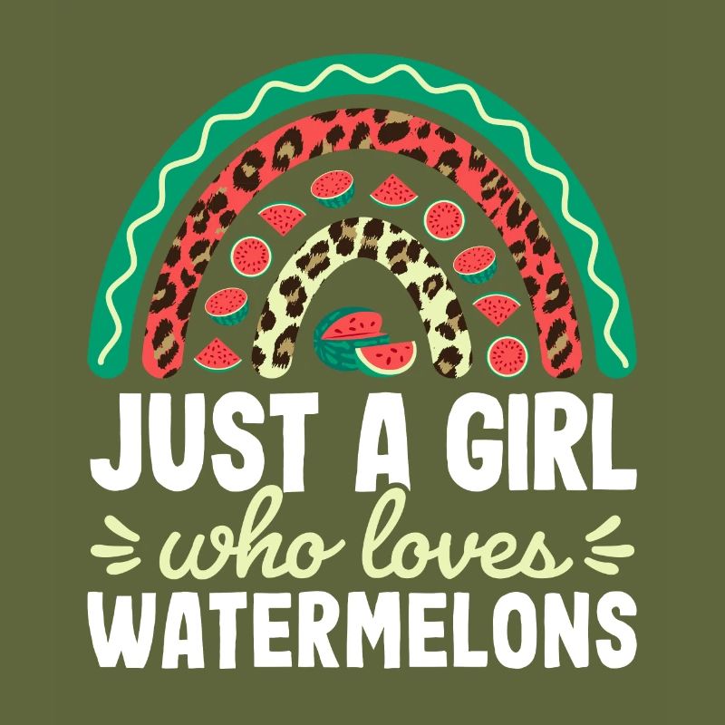 Mädchen, das Wassermelonen liebt Sommer Regenbogen Leopard