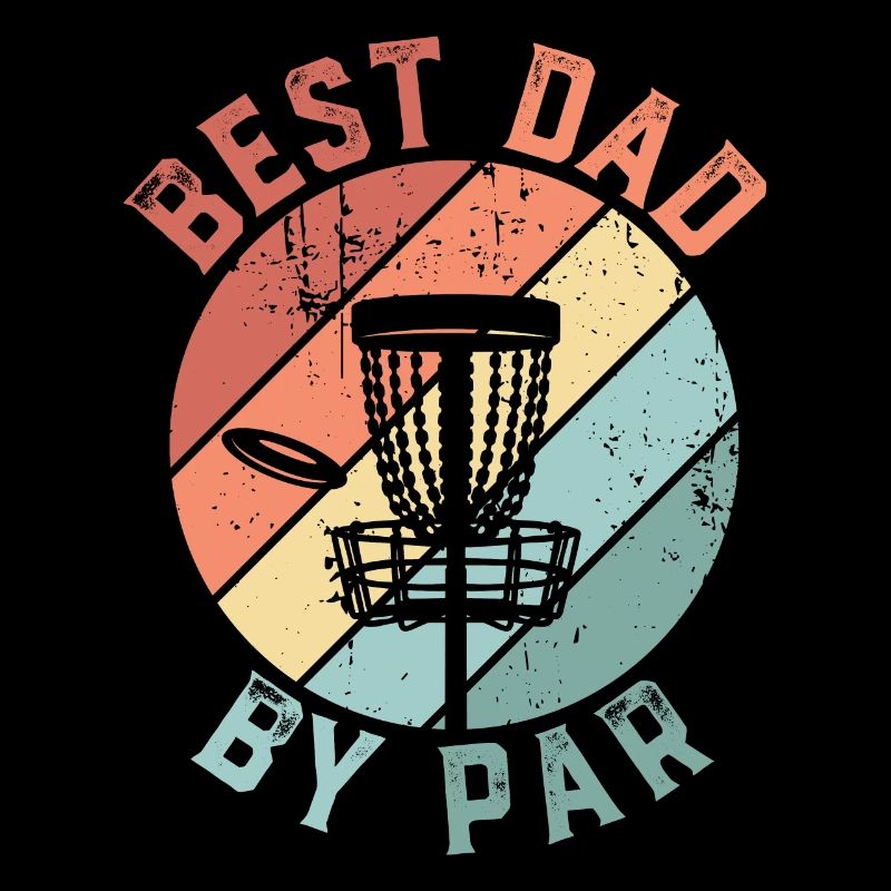 Retro Best Dad By Par Disc Golf Vatertag