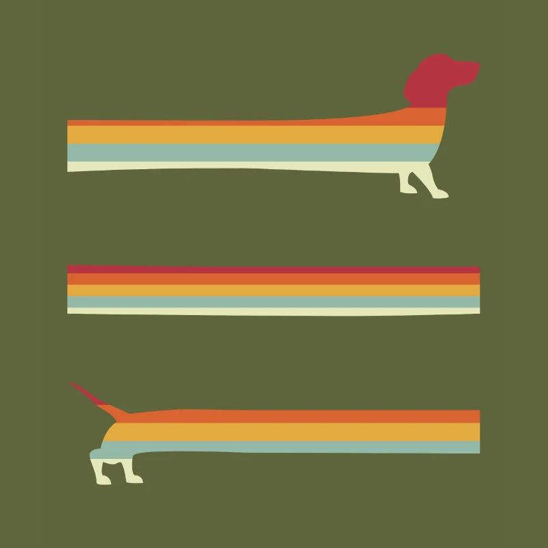 Extra Long Retro Dachshund