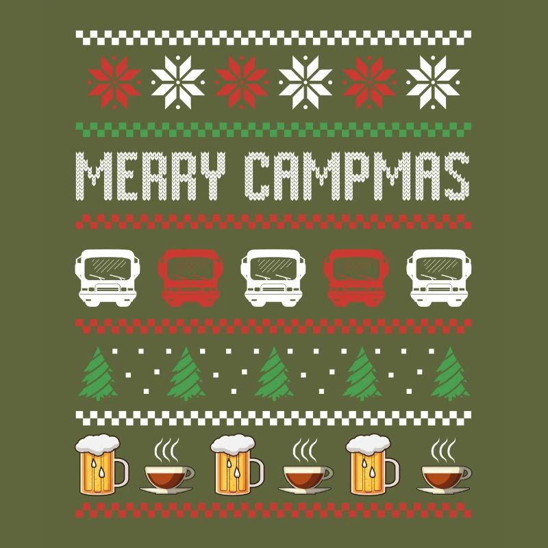 Camping Motorhome Beer Coffee Ugly Christmas