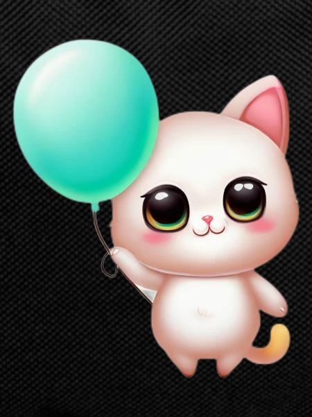 Cat with balloon