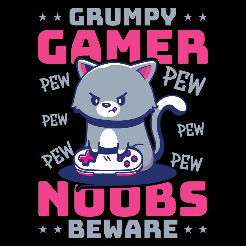 Gaming, Zocken, Videospiel, Grumpy Katze Gamer