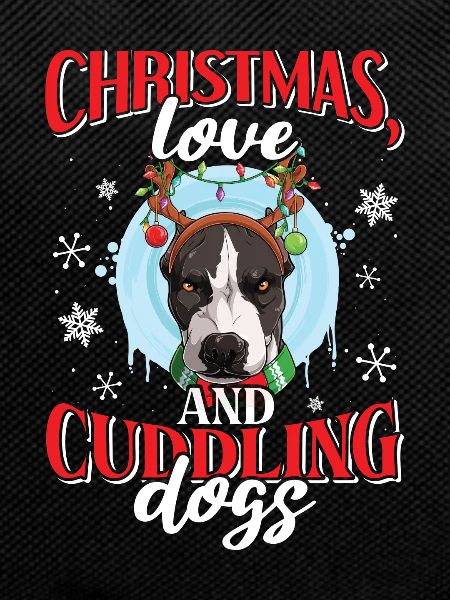 Dog Cuddle Christmas, Love Dogs