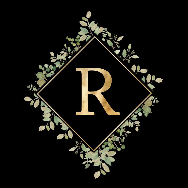 R Monogram Eucalyptus Wreath