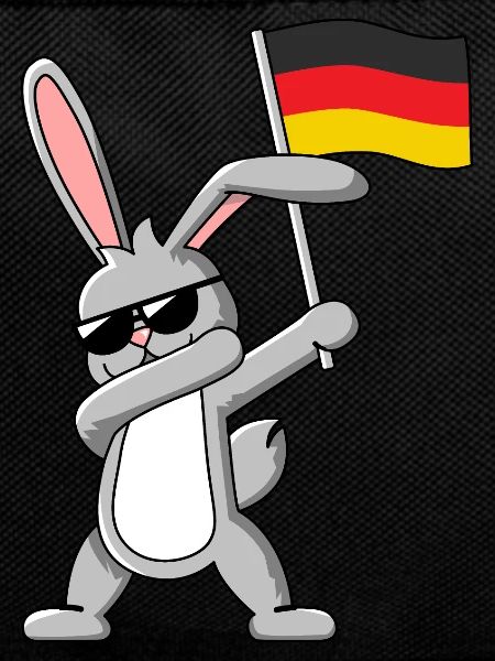 Dabbing Rabbit with German flag