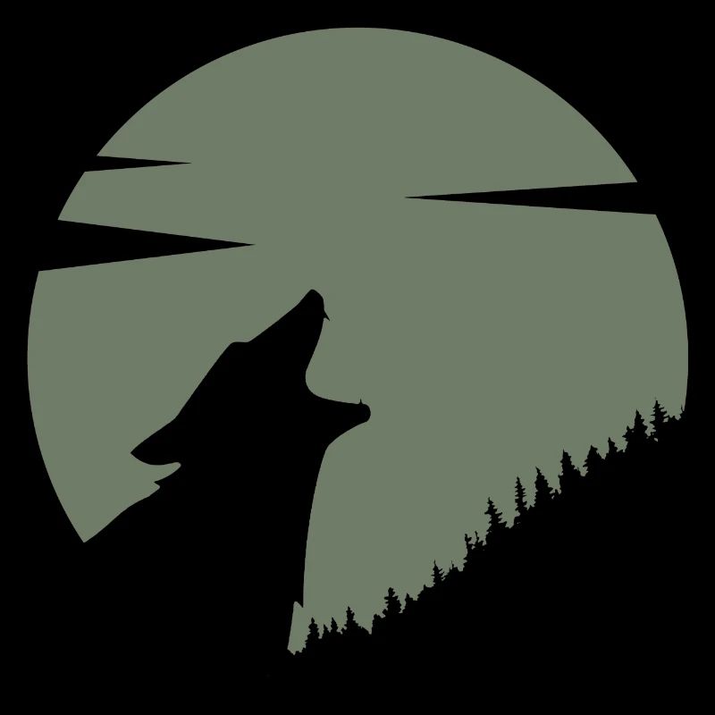 Das Wolfsrudel waldgrün