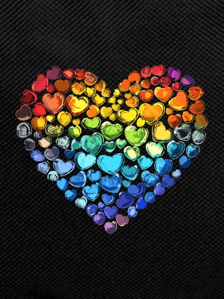 Coeur arc-en-ciel