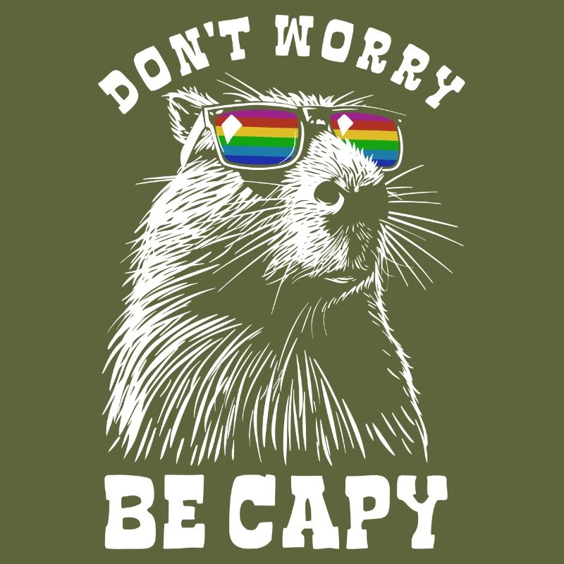 Capybara - Don't worry, be capy - Rainbow