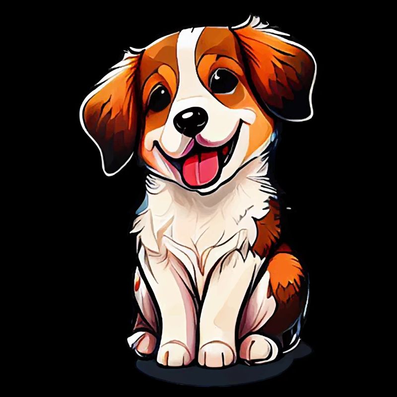 Le chien mignon, des couleurs vives et audacieuses