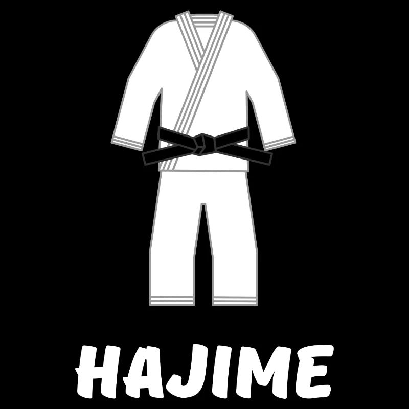 Judo arts martiaux design Hajime blanc