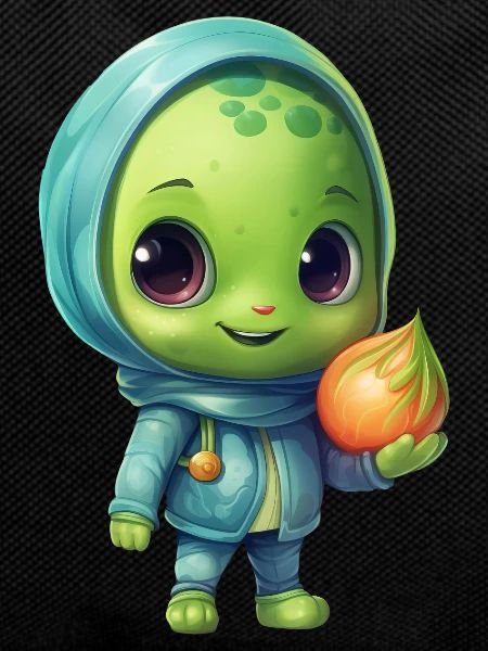 Blue-Pink Alien Skateboarder: Cosmic Tricks