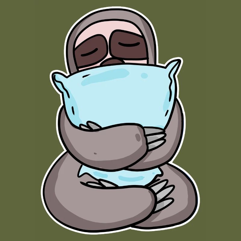 Sloth with pillow