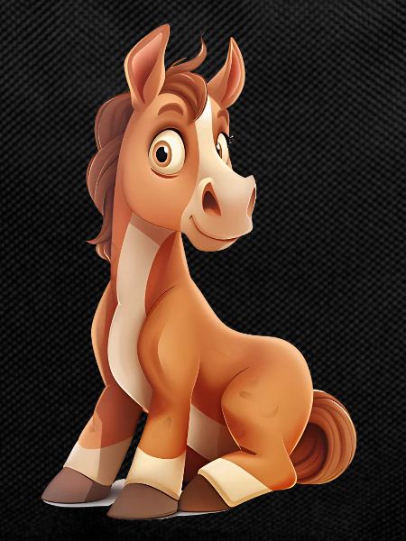 A funny sitting horse
