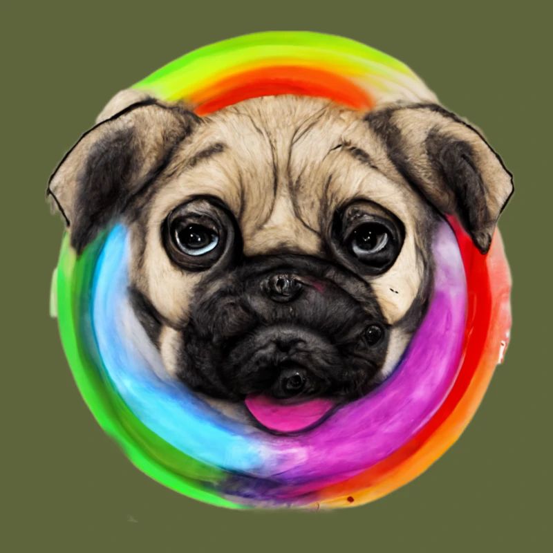Rainbow Dog Pug