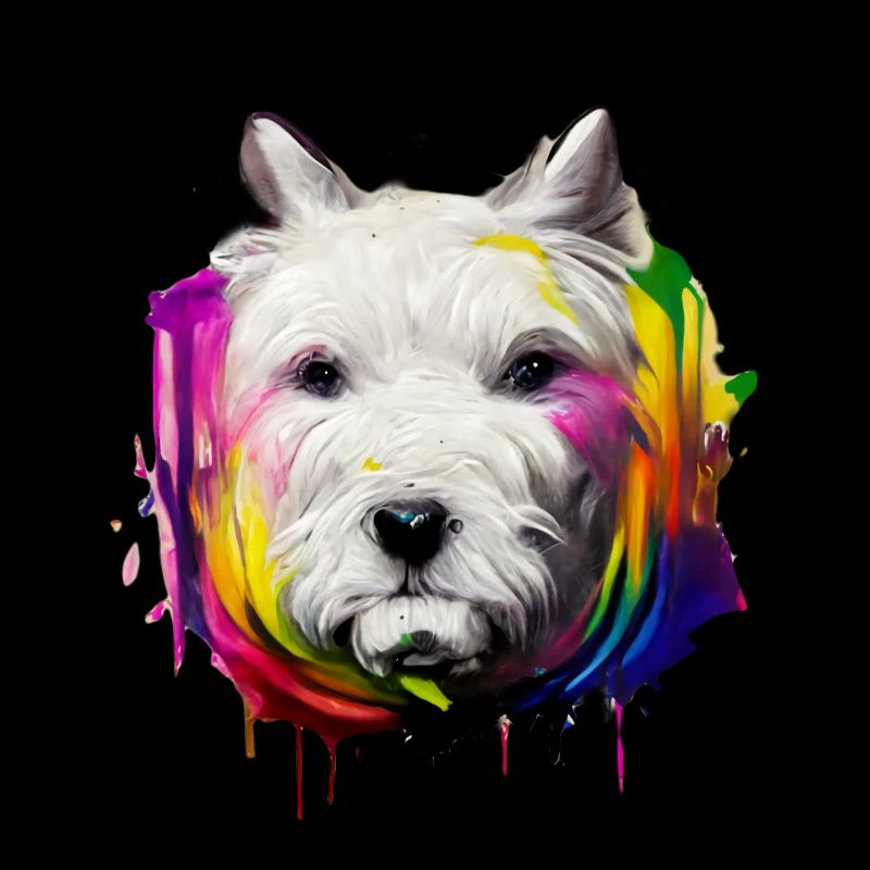 West Highland White Terrier en couleur