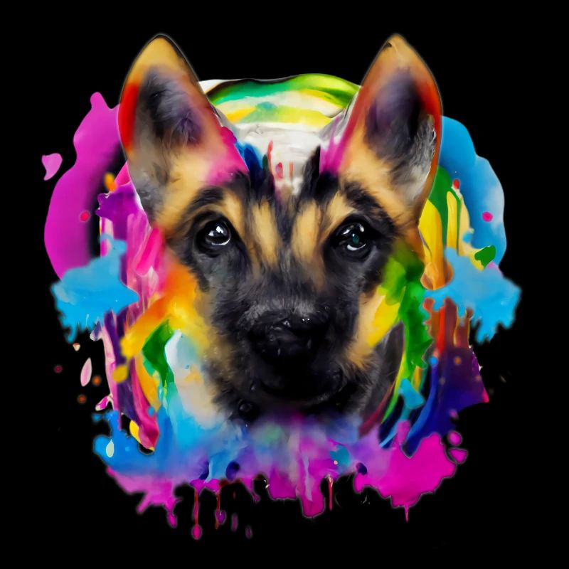 Schäferhund Design in Bunt