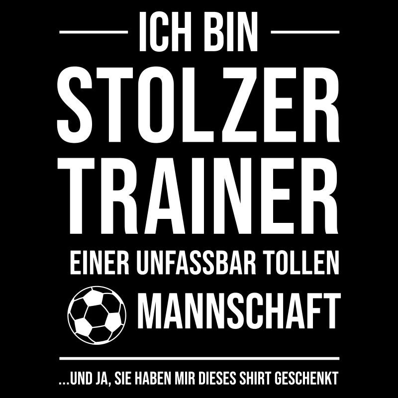 Ich bin stolzer Trainer. Fußball Mannschaft.
