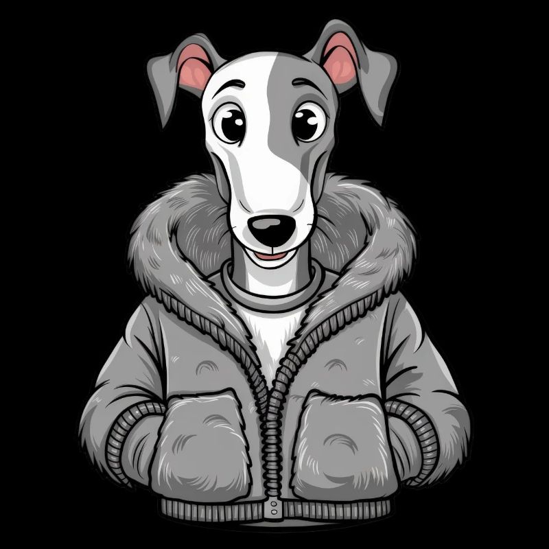 Lévrier drôle dans la conception de dessin animé