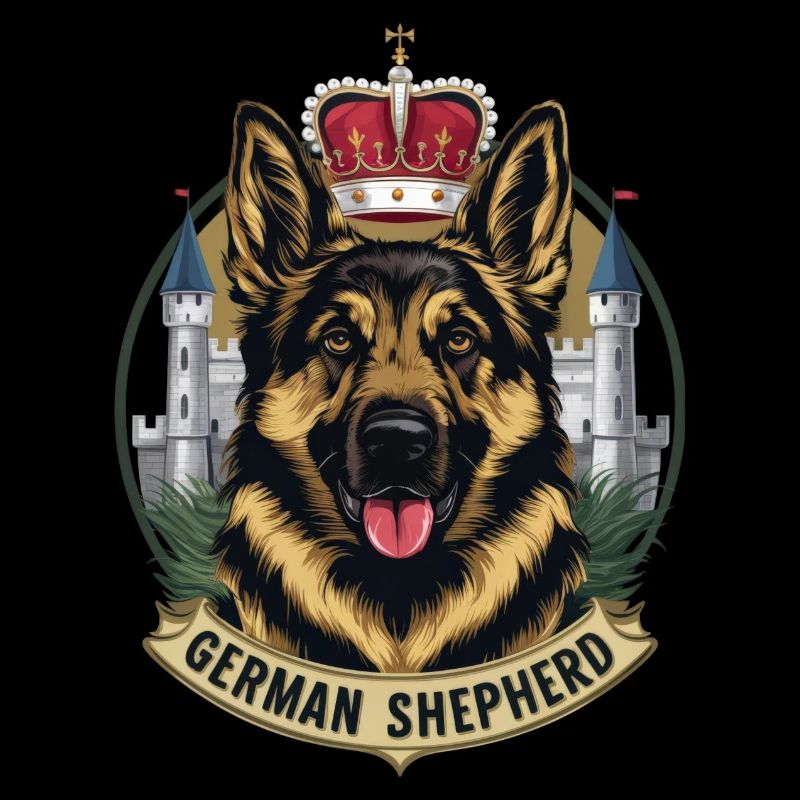 German Shepherd with Crown and Lock