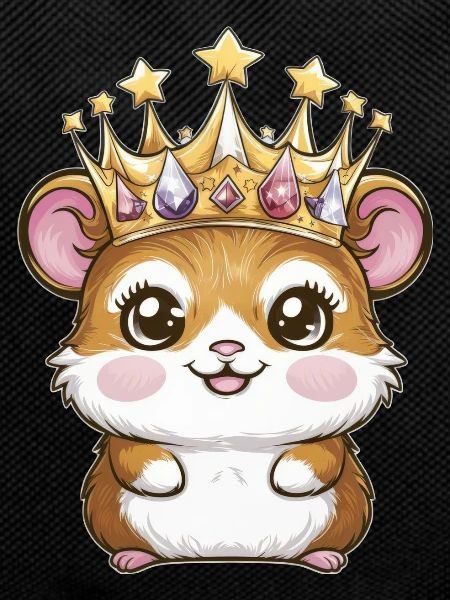 Hamster as King with Crown