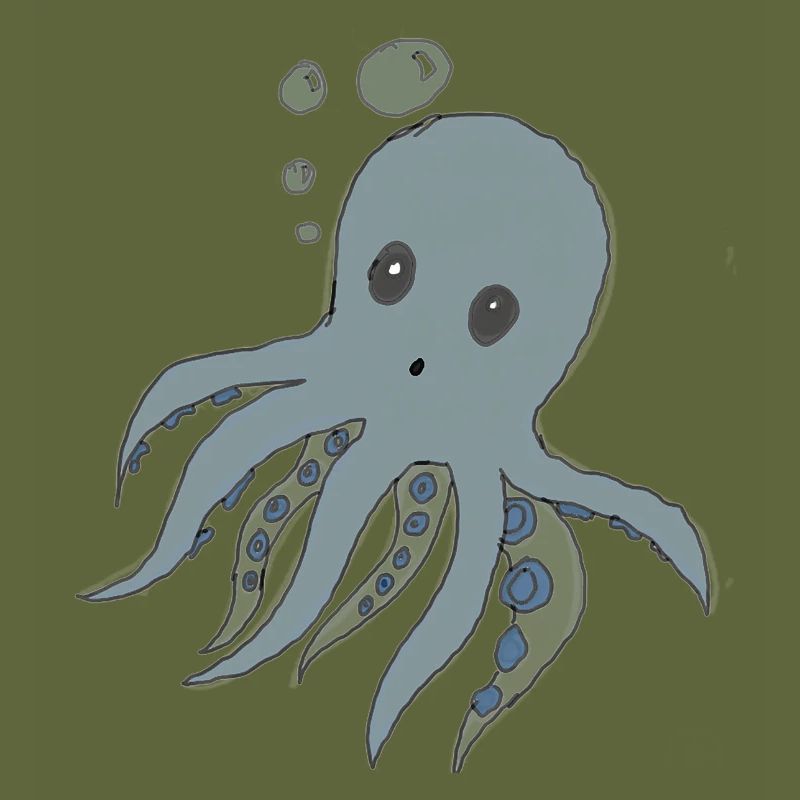 Kraken - octopus drawing