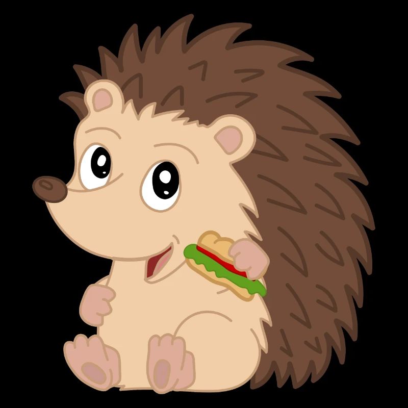 Mignon bébé hérisson avec sandwich