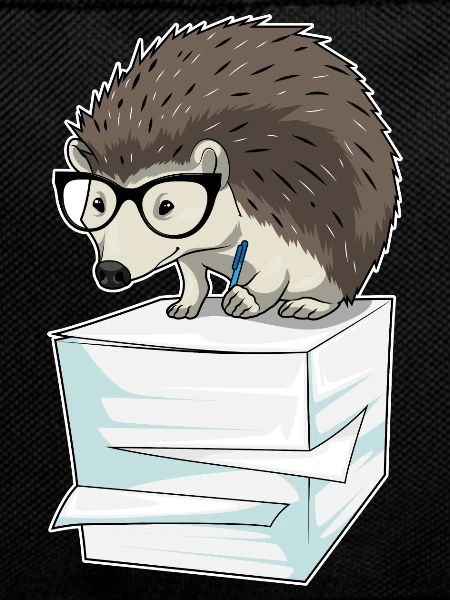 Hedgehog Secretary Paper Stack Office