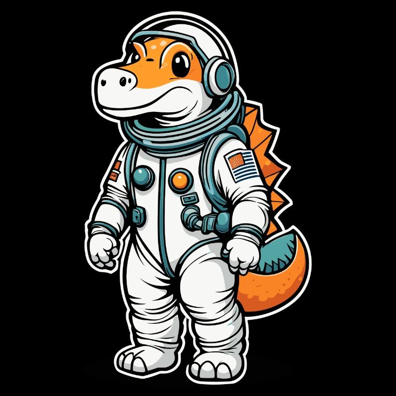 Illustration d’astronaute dinosaure