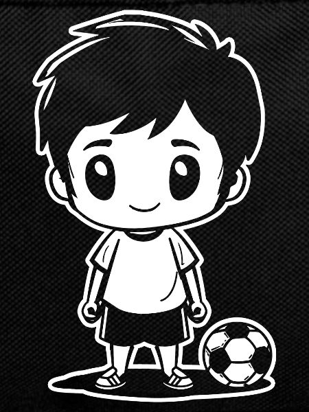 Fußball Junge Zeichnung