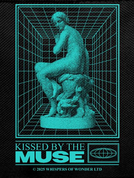 Neon-Statue im Cyberraum