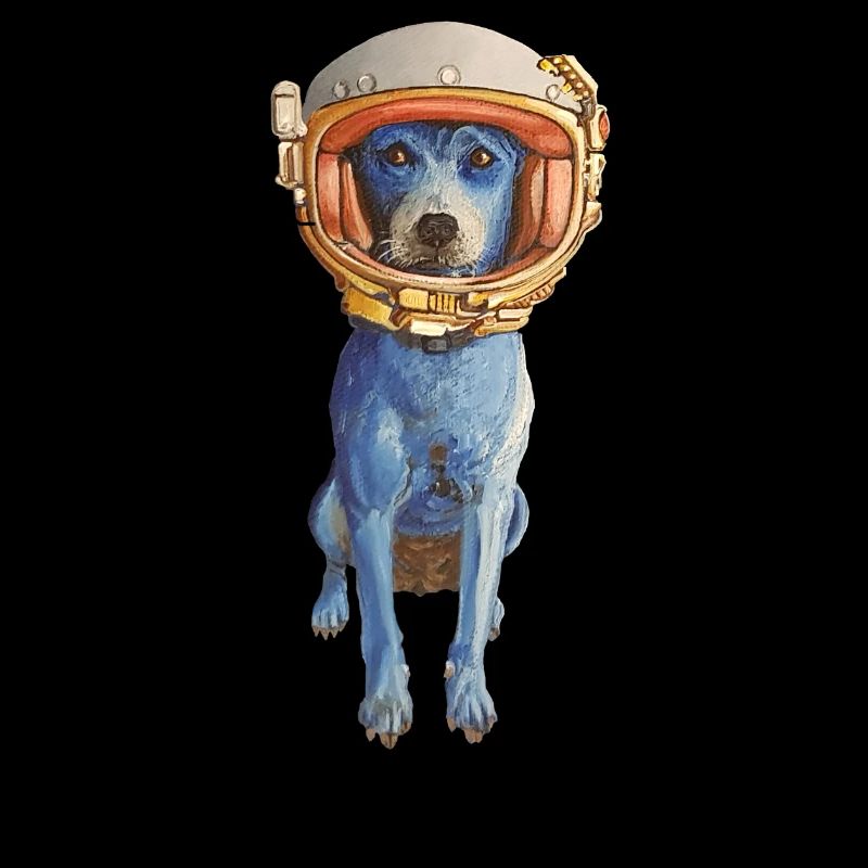 Laly Blue astronaut in space helmet
