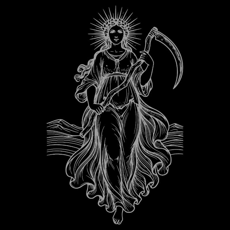 Celestial goddess Reaper with scythe