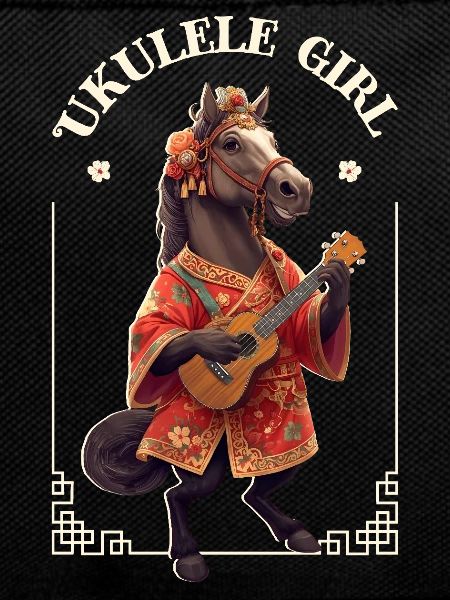 Ukulele girl horse