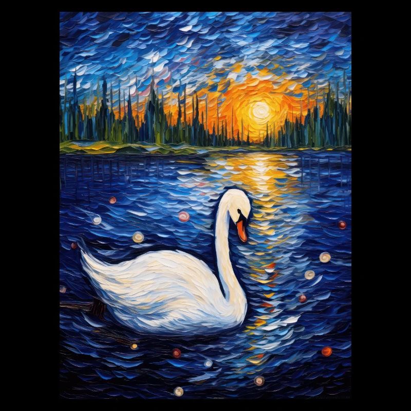 schwan, van gogh, sternennacht, tier, vogel