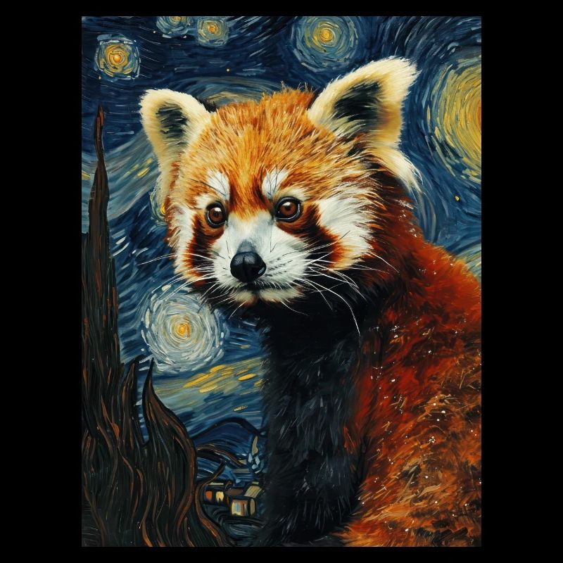 Red Panda, Van Gogh, Style