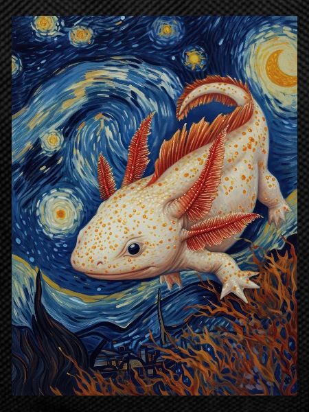 axolotl, van gogh, sternennacht