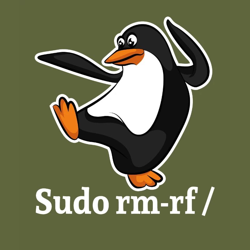 Tux Linux Penguin Sudo Rm Rf | Computer Geek Hack