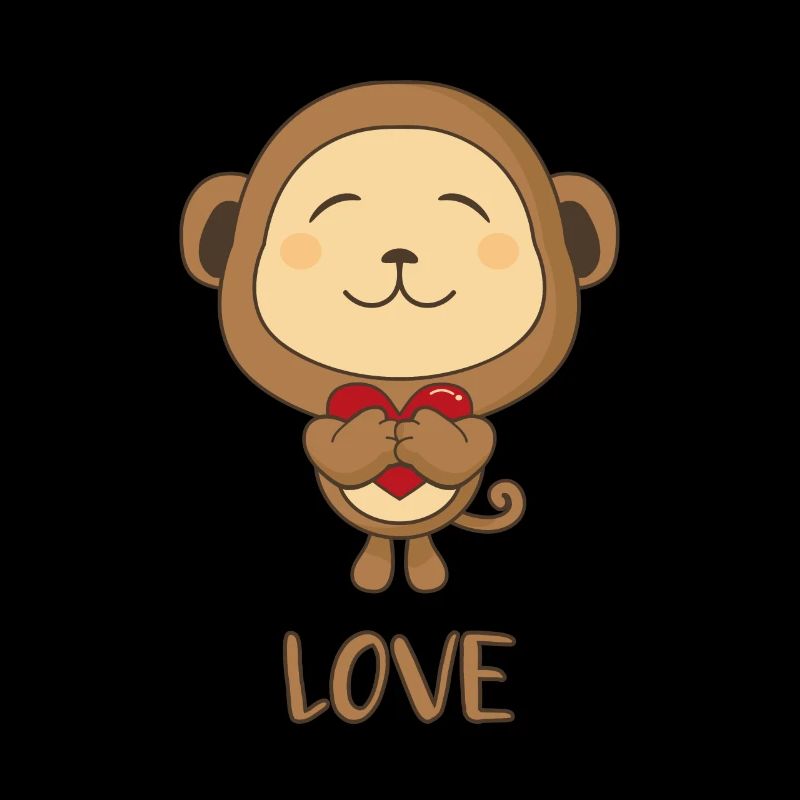 Valentine monkey with heart