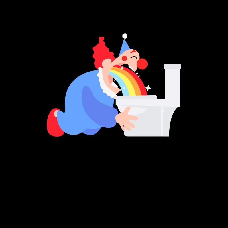 Funny puking clown rainbow gift