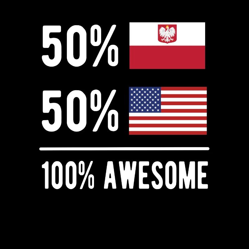 Half Pole Half American USA Poland Flag