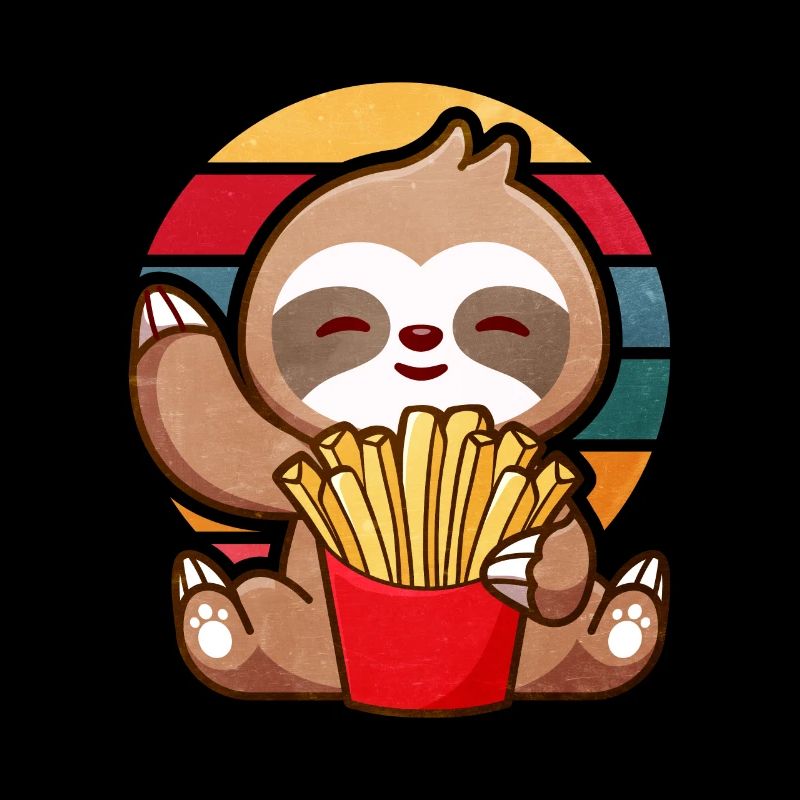 Faultiere Lieben Pommes geschenk