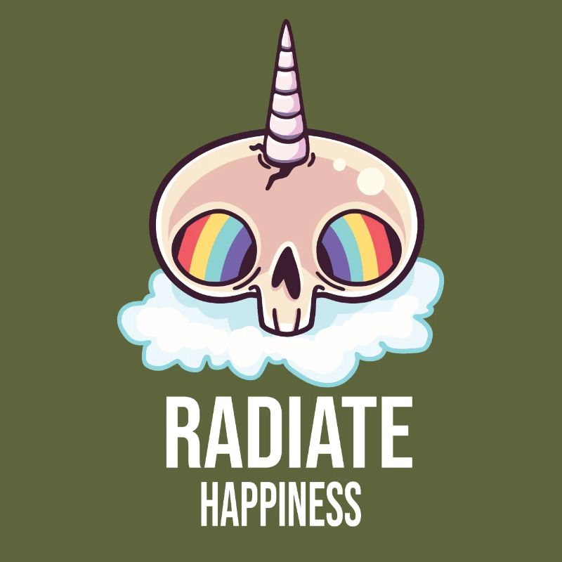 Strahlen Glück Regenbogen Hippies Schädelknochen