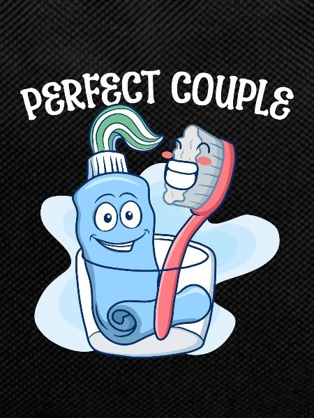 Pair Toothbrush Toothpaste Sweet